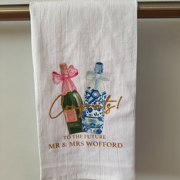 Personalized Engagement Flour Sack Towels - Picture 2 of 2